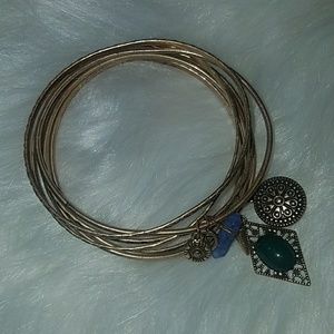 Multiple bangle bracelets